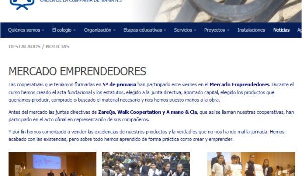 Mercado de cooperativas 2016: «ZareQa», «Walk Coopertation» y «A mano & Cia» (Compañía de María) Mercado de cooperativas 2016: «ZareQa», «Walk Coopertation» y «A mano & Cia» (Compañía de María)