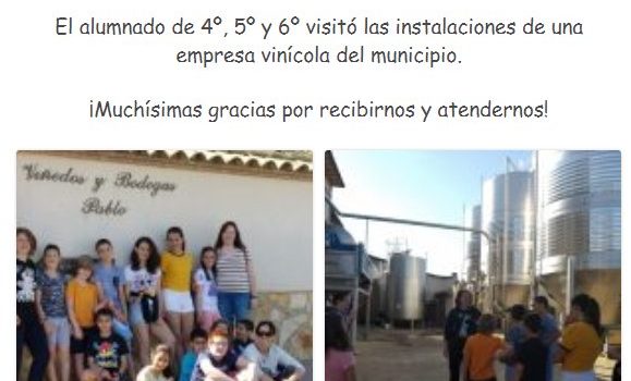 Visita a una empresa (CEIP «Arzobispo Doménech», de Almonacid de la S.)